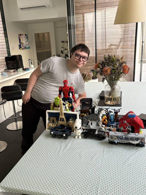 Nicky with his Lego creations